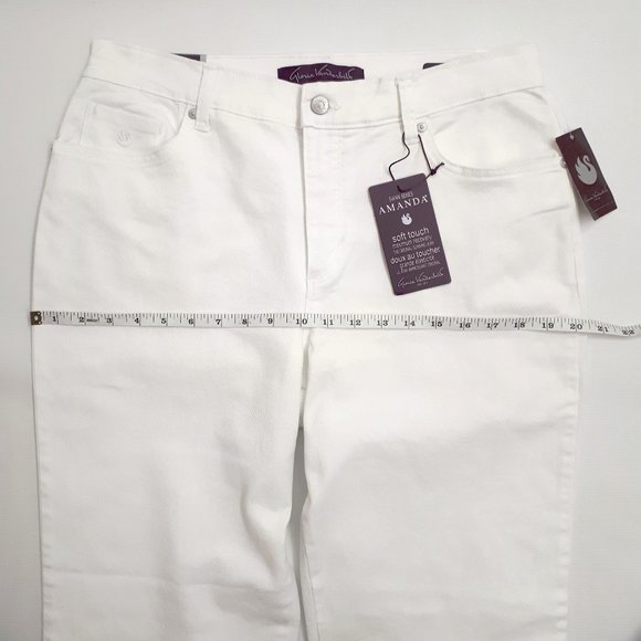 GLORIA VANDERBILT Amanda Classic Tapered Leg Jeans in Vintage White DGVB2692-VWT - Picture 6 of 16